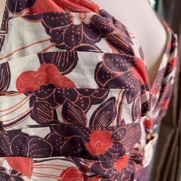 Womens Floral Sundress Spaghetti Straps Empire Waist Size Medium c - Picture 6 of 14